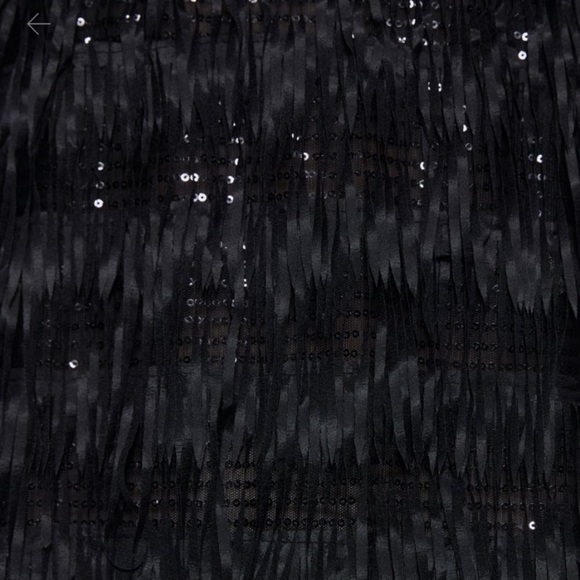 NWT Zara black sequined fringe party cocktail dress size M - Picture 5 of 8